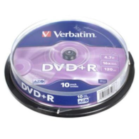 Płyta DVD+R Verbatim 4,7GB 16X Cake 10 43498