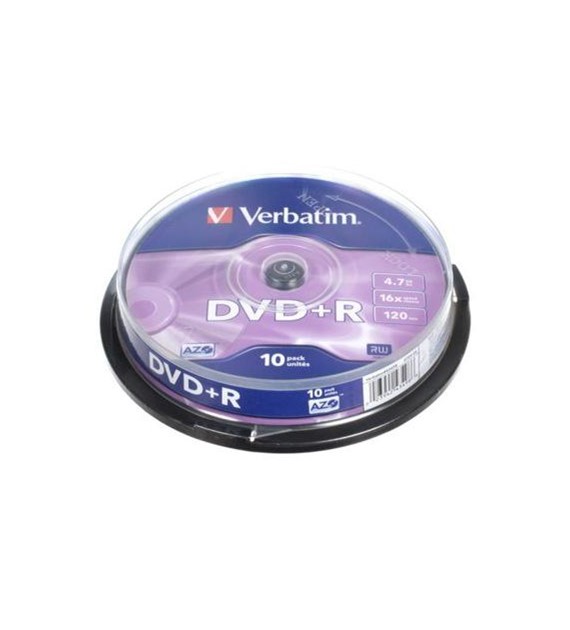 Płyta DVD+R Verbatim 4,7GB 16X Cake 10 43498