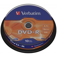 Płyta DVD-R Verbatim 4,7GB 16X Cake 10 43523