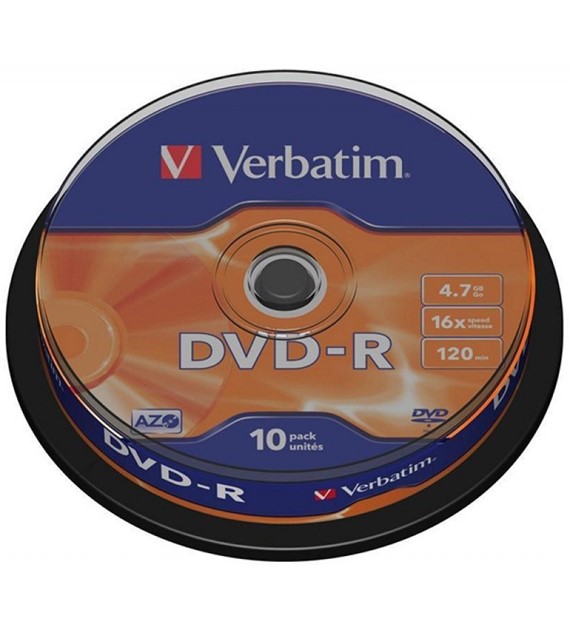 Płyta DVD-R Verbatim 4,7GB 16X Cake 10 43523