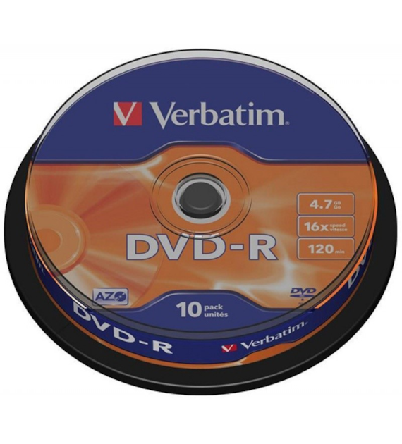 Płyta DVD-R Verbatim 4,7GB 16X Cake 10 43523
