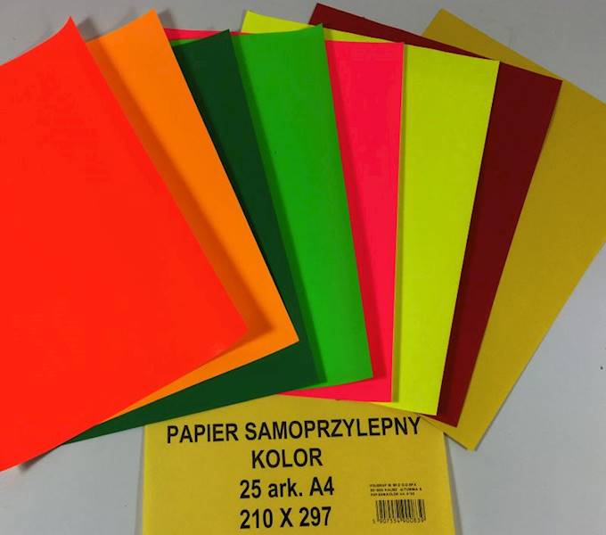 Teczka papierów samoprzylepnych kolor A25 Poligraf