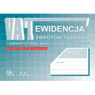 Druk Ewidencja zwrotów i uznanych reklamacji A4 KS5 Sieradzki