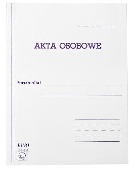 Teczka Do Akt Osobowych Papierowa harmonijka A4 Bigo