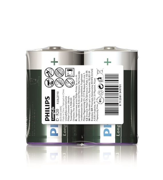 Baterie Philips Long Life LR20/1.5V opk. 2 szt.