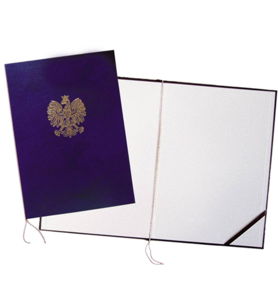 Warta Okładka Na Dyplom Z Rożkiem i Sznurkiem Orzeł Granat 1824339076