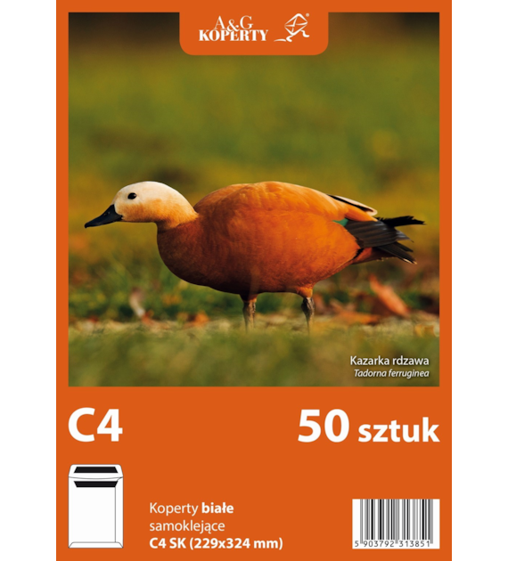 Koperta C4 SK Biała Opk. 50szt  Folia A&G 7477