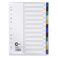 Przekładki A4 PP 1-12 Numeryczne Kolorowe F020444 Taurus