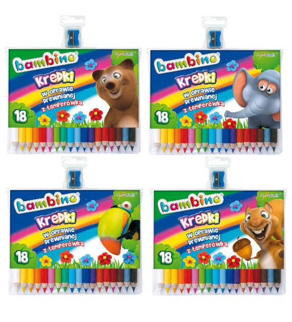 Kredki Ołówkowe 18 kol Grube 000348 Bambino