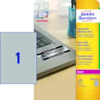 Etykiety Samoprzylepne Znamionowe Srebrne A4 210 x 297  L6013-20 opk 20szt Avery Zweckform