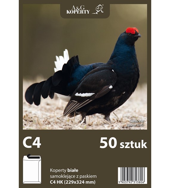 Koperta C4 HK Biała opk. 50szt. Folia A&G 7286