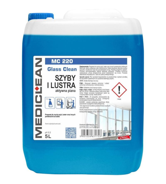 Płyn Do Mycia Szyb I Luster Glass Clean MediClean 5L MC 220
