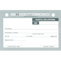 Druk Karta Urlopowa A6 Sieradzki OS-19