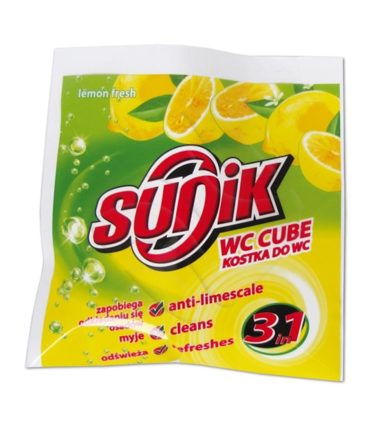 Kostka Do WC Sunik Zapas 35g Cytrynowa Gold Drop