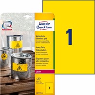 Etykiety Samoprzylepne Avery Żółte Opk. 20szt. L6111-20