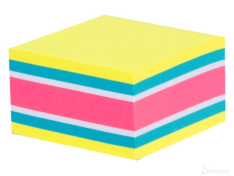Bloczek Samoprzylepny 75mmx75mm Energy Fluo  Mix Kol Tres