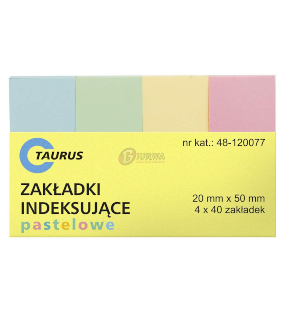 Zakładki Indeksujące Papierowe 20x50mm Pastel 48-120077 Taurus