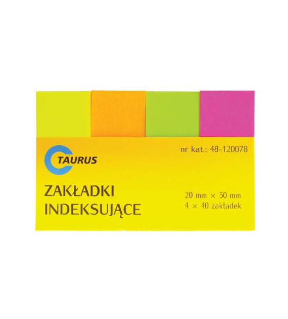 Zakładki Indeksujące Papierowe 20x50mm Neonowe 48-120078 Taurus