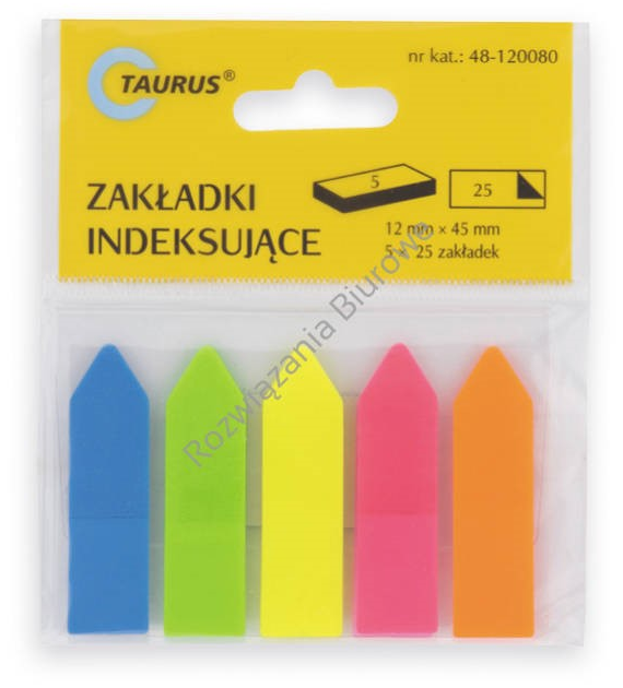 Zakładki Indeksujące PP Strzałki 12x45 48-120080-S 5 kol Taurus