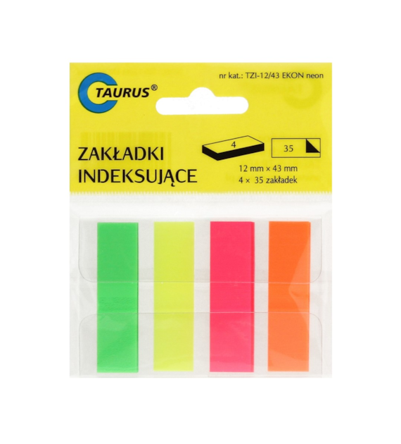 Zakładki Indeksujące PP 12x43 Neon TZI-12/43 Ekon Taurus