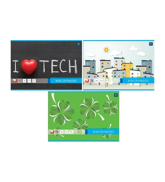 Blok techniczny A3 biały 10k 070012 Interdruk