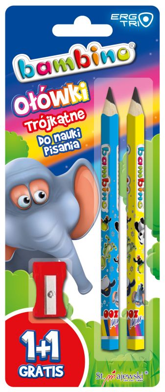 Ołówki do Nauki Pisania + temperowka Bambino na Blistrze 01918 Majewski