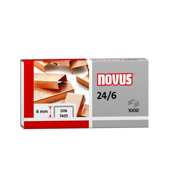 Zszywki 24/6 opk 1000szt. 040-0206 Miedziowane  Novus