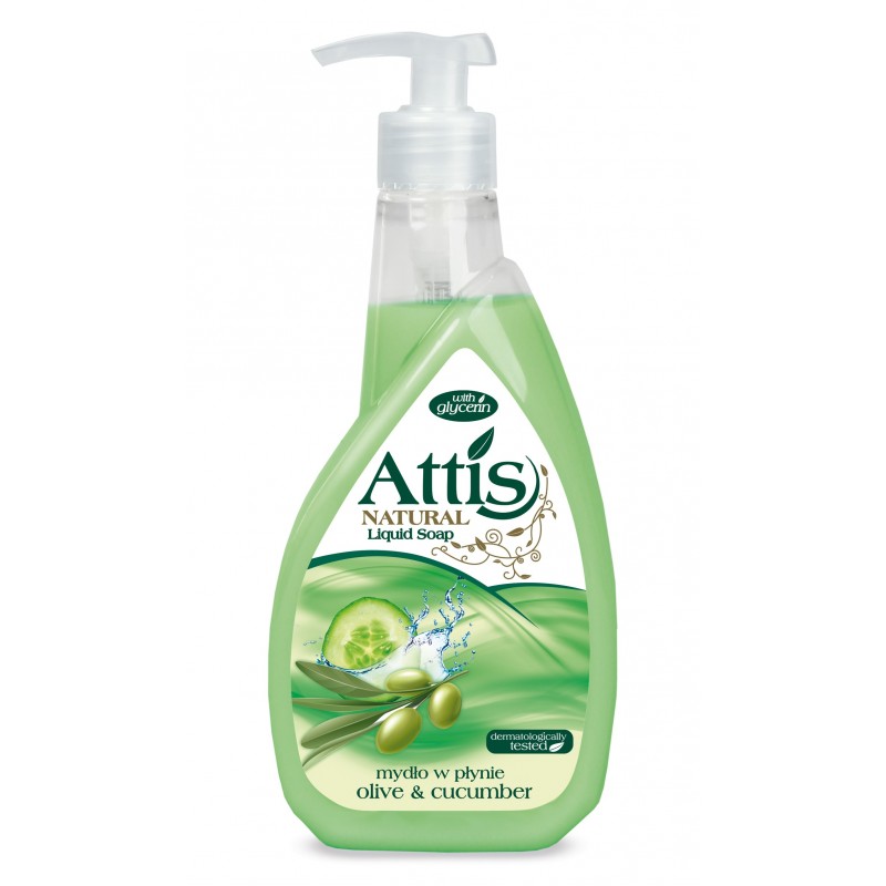 Mydło w Płynie oliwka i ogórek 1l.Attis