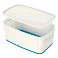 Pojemnik MyBox Mały z Przkrywką LEITZ biało-niebieski 5229-10-36