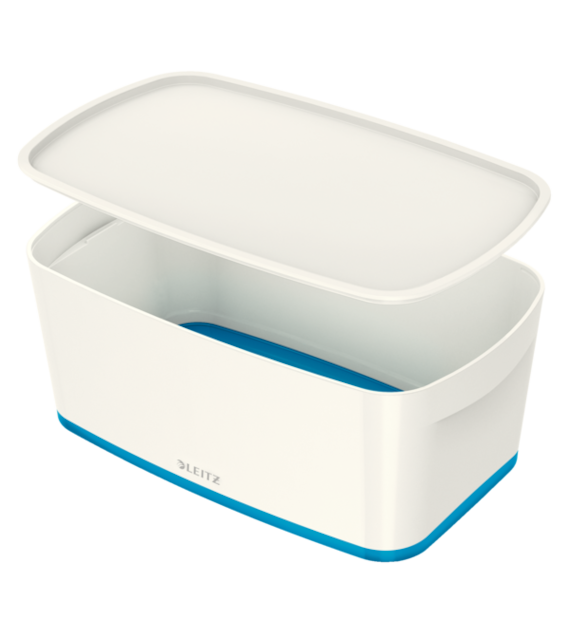 Pojemnik MyBox Mały z Przkrywką LEITZ biało-niebieski 5229-10-36