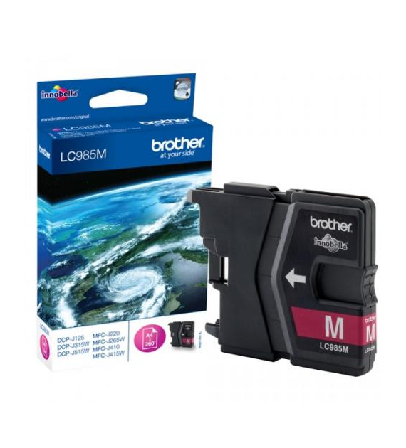 Tusz O Brother LC985M Magenta 260s. DCP-J125 DCP-J140W DCP-J315W DCP-J515W MFC-J220 MFC-J265W MFC-J410 MFC-J415W