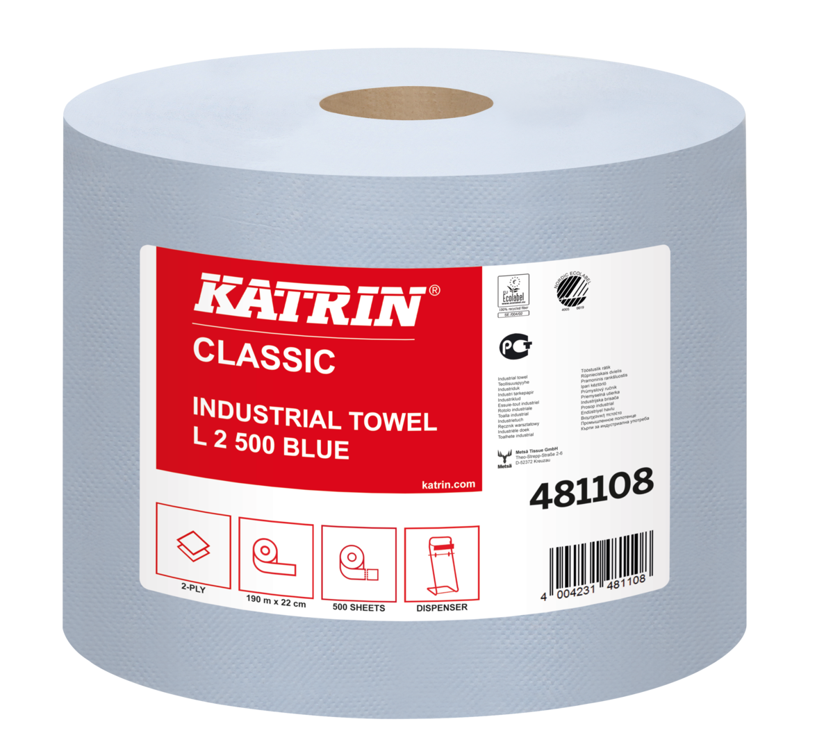 Ręcznik Papierowy Czyściwo Classic Niebieskie 481108 2szt Katrin