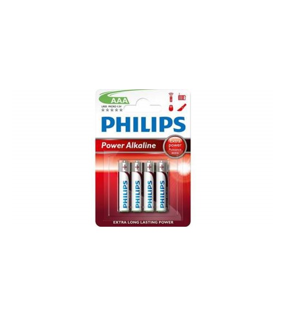 Baterie Alkaliczne Philips LR03/AAA 1,5 V opk 4 szt