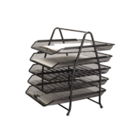 Zestaw 5 Szuflad Metalowych Czarny Siatka 275x350x375mm KF18474 Q-Connect