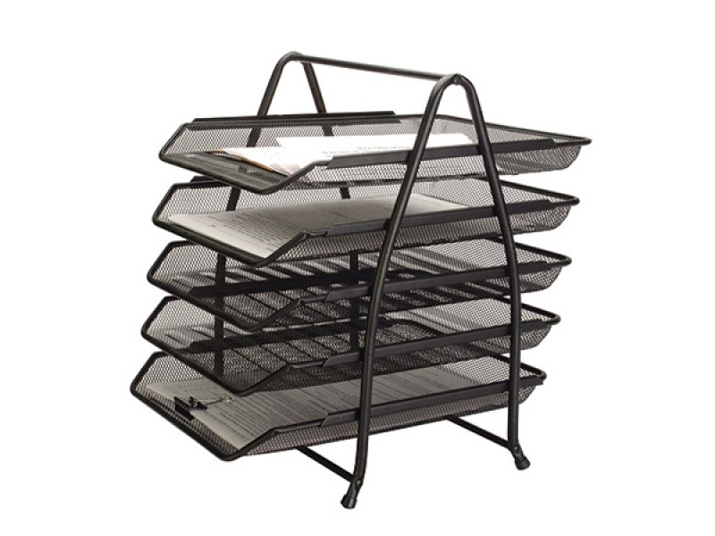 Zestaw 5 Szuflad Metalowych Czarny Siatka 275x350x375mm KF18474 Q-Connect