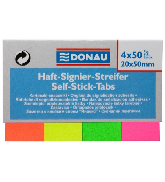 Zakładki Indeksujące Papierowe 50x20mm 4kol neon 7576001pl-99 Donau