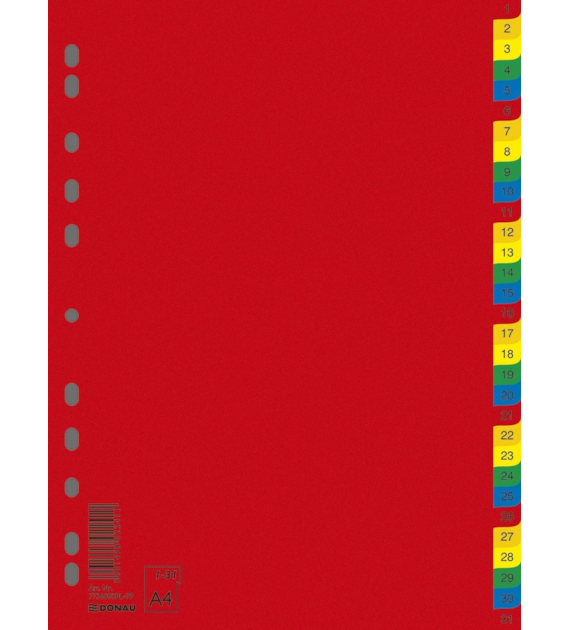 Przekładki A4 PP 1-31 Kolor 7736095PL-99 Donau
