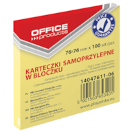 Bloczek Samoprzylepny 76x76mm 100szt żółty 14047611-06  Office Products