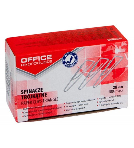 Spinacze Biurowe 28mm Trójkątne opk 100szt 18082825-19 Office Product