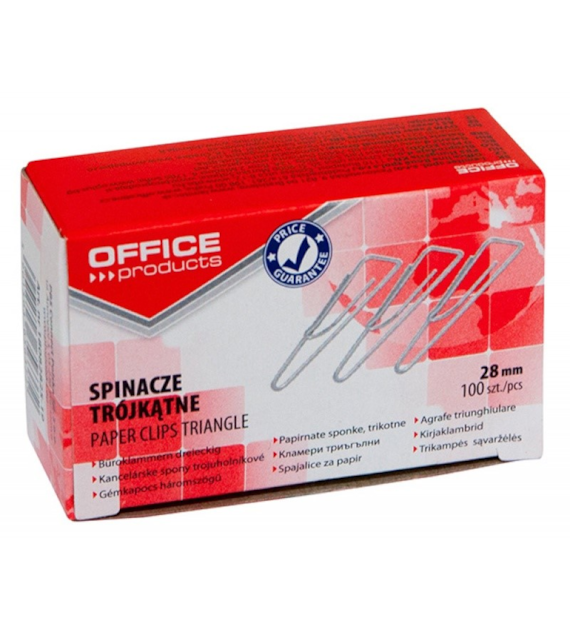 Spinacze Biurowe 28mm Trójkątne opk 100szt 18082825-19 Office Product