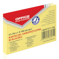 Bloczek Samoprzylepny 51x76mm 100szt żółty 14047511-06 Q-Connect
