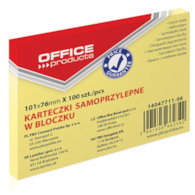 Bloczek Samoprzylepny 76x101mm 100szt żółty 14047711-06 Office Products