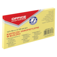 Bloczek samoprzylepny 127X76mm 100szt żółty 14047811-06 Office Products