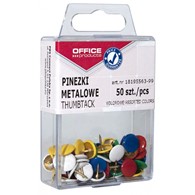 Pinezki Metalowe w Pudełku Plastikowym  Mix Kolorów opk 50szt 18195563-99 Office Products