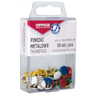 Pinezki Metalowe w Pudełku Plastikowym  Mix Kolorów opk 50szt 18195563-99 Office Products