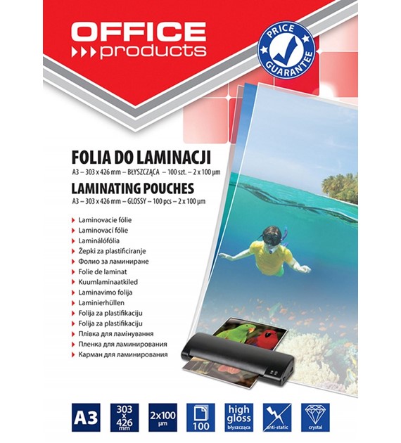 Folia Do Laminowania A3 100mic opk 100szt 20325625-90 Office Products