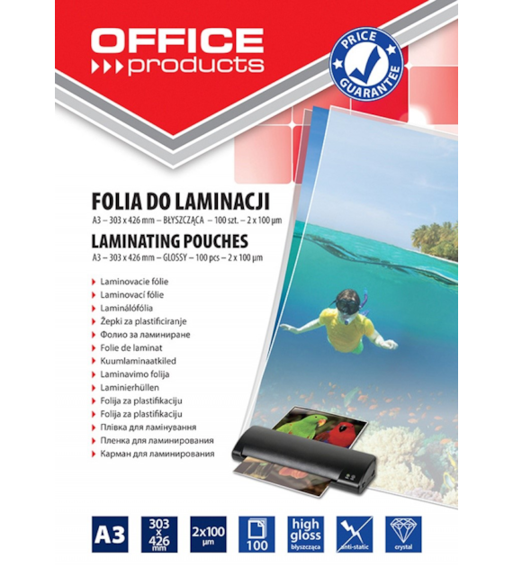 Folia Do Laminowania A3 100mic opk 100szt 20325625-90 Office Products