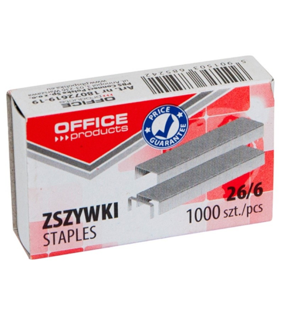 Zszywki 26/6 opk 1000szt 18072619-19 Office Products