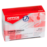 Spinacze Biurowe 25mm Okrągłe opk 100szt 18082515-19 Office Product