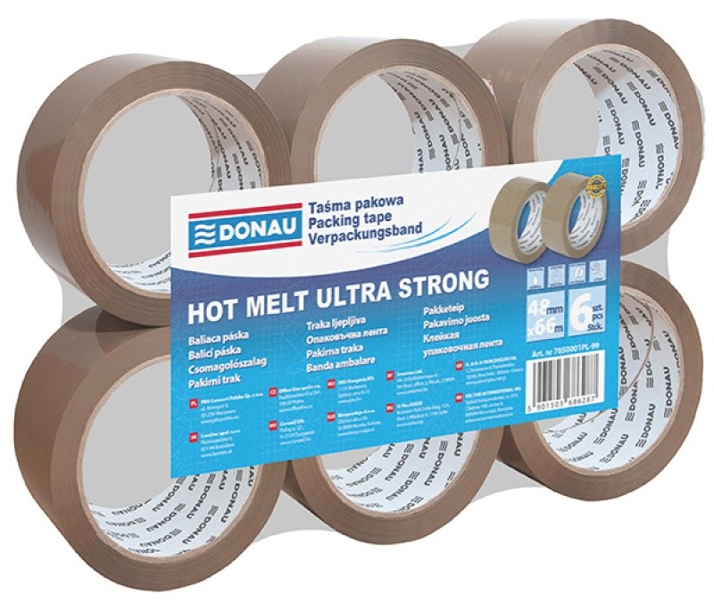 Taśma Pakowa Hot-Melt Brązowa 48mmx66m 7850001PL-99 Donau